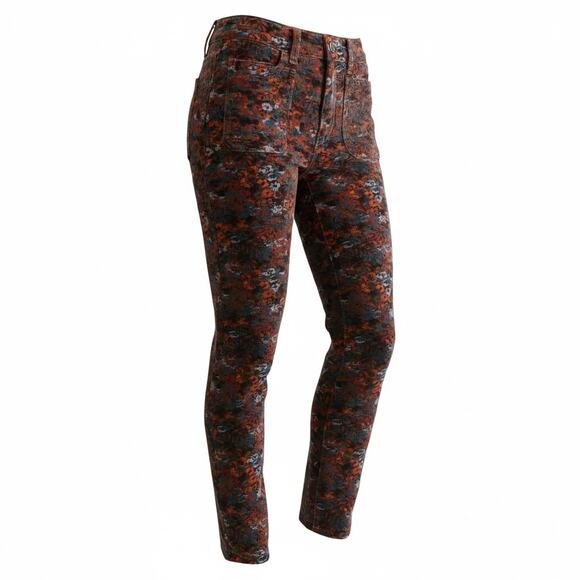 Pilcro by Anthropologie Pants - Pilcro Velvet Multicolor Floral Skinny Pants Anthropologie Women’s 4 / 27